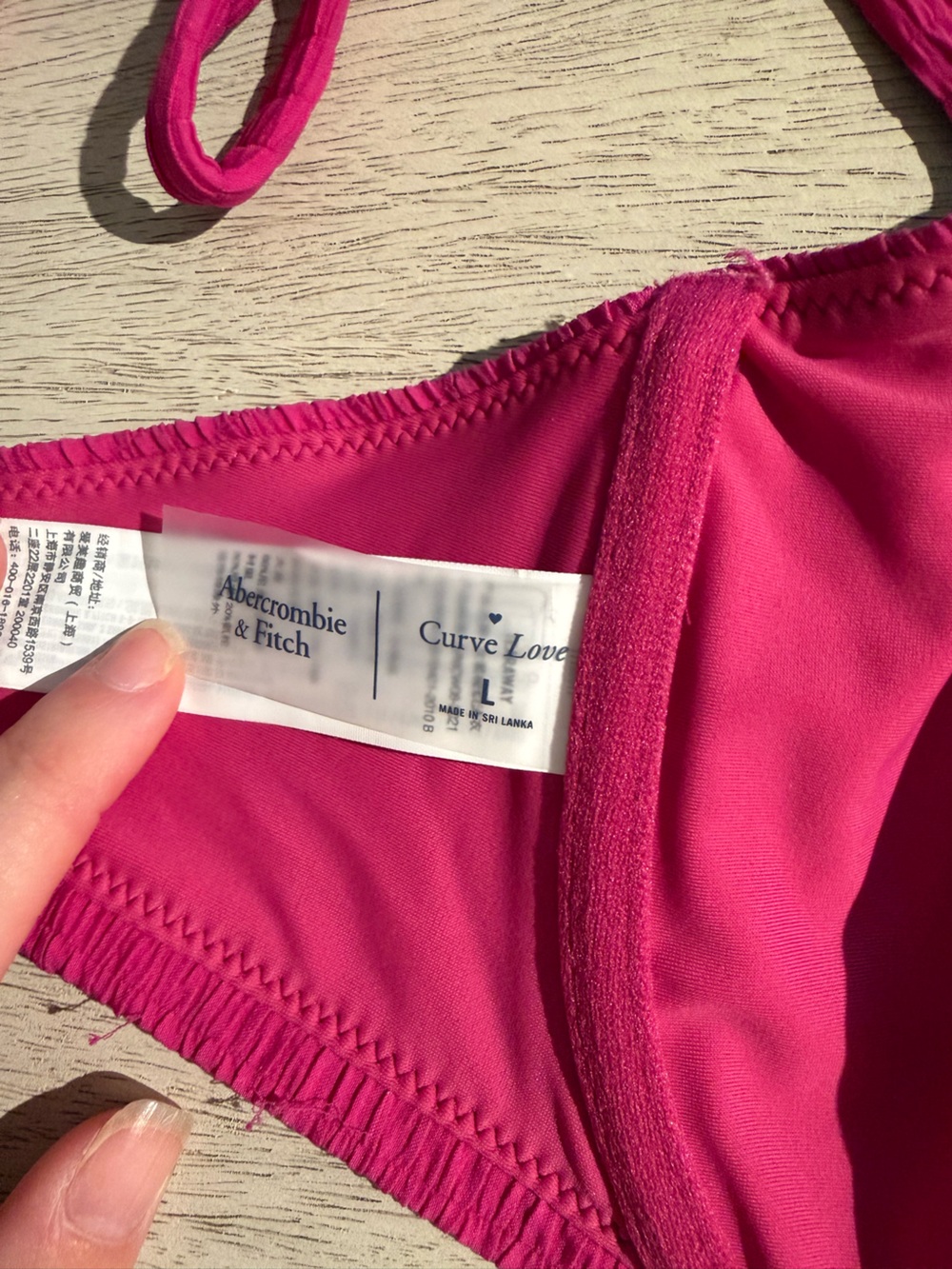 Women’s Fuchsia Underwire Bikini Top - Tie Straps - Picture 2 of 2